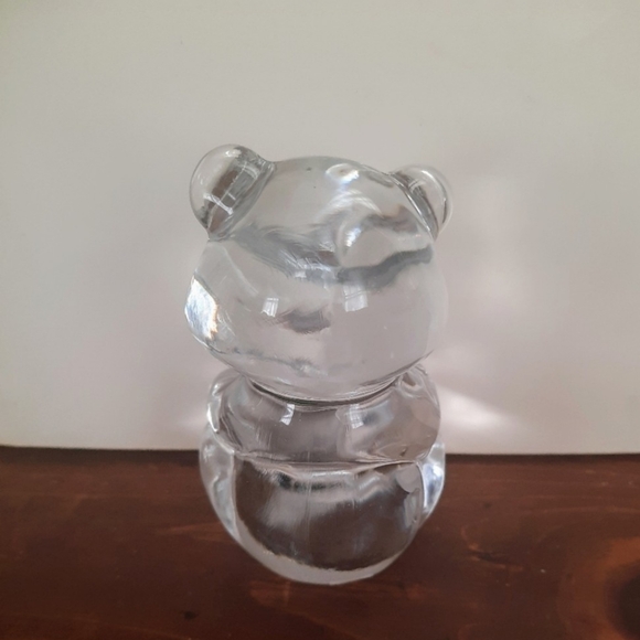 Vintage Fenton Art Clear Glass Birthday Bear May Birthstone Swarovski Crystal - Picture 5 of 6